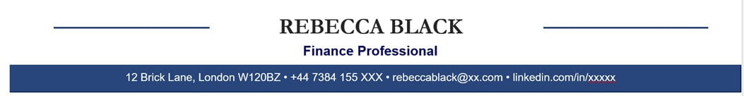 Contact Information on a resume