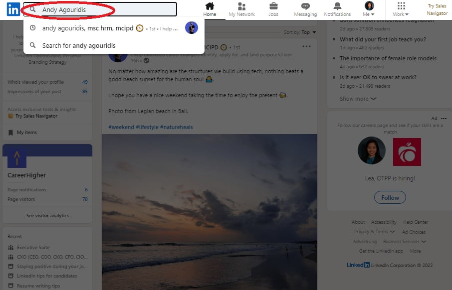 Download Others’ Resumes from LinkedIn step 1