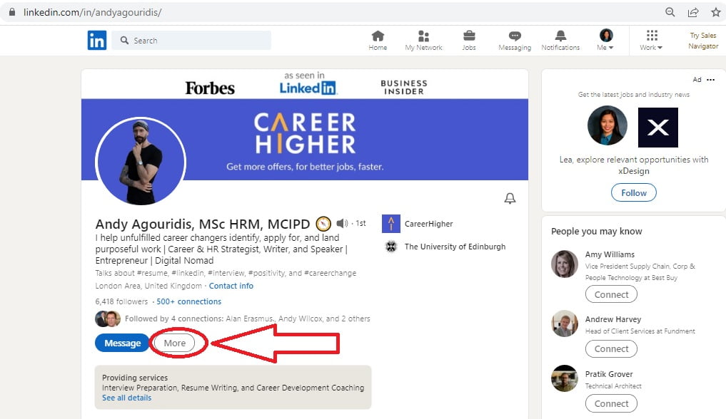 Download Others’ Resumes from LinkedIn step 3