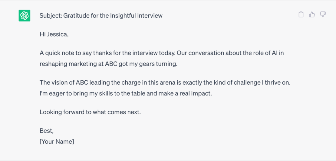 Follow-up email to an employer
