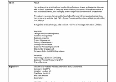 LinkedIn Profile Part (1)