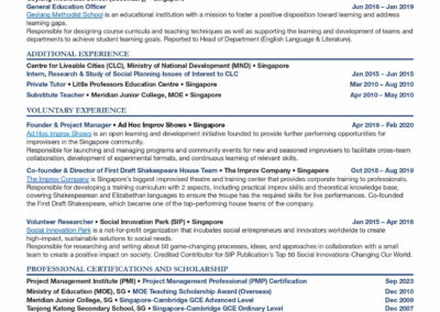 Resume Part (2)